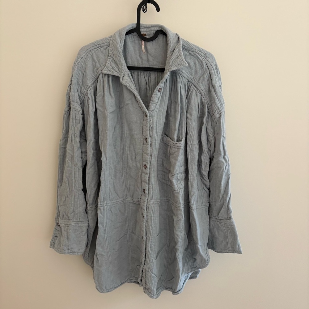 Free People Rayon Blend Button Down Top - Picture 1 of 6